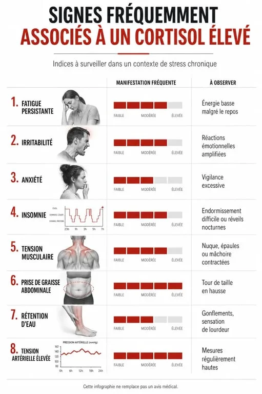 Signes de cortisol élevé à connaître quand on cherche des vitaminas para bajar el cortisol